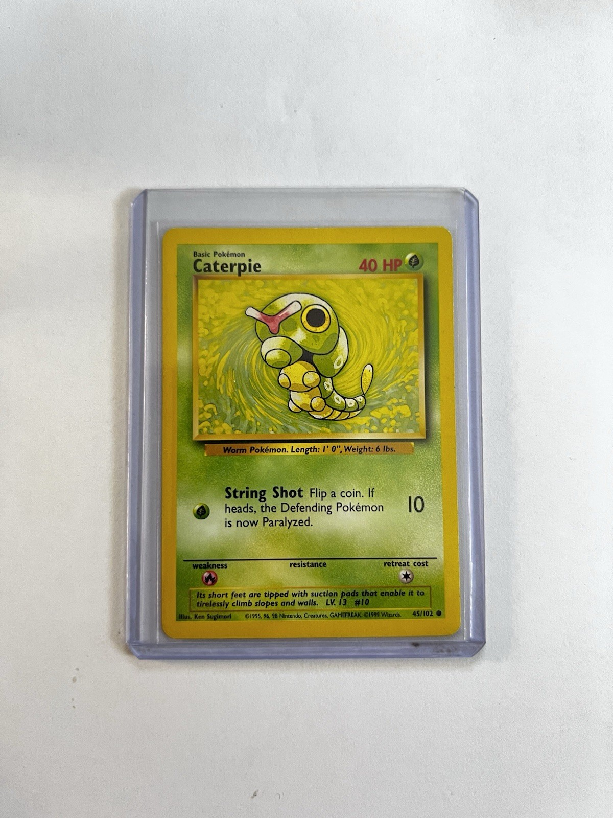 Caterpie 45/102 Common Base Set Unlimited Pokemon Lightly Played LP WOTC ✨