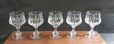 (5) Spode Constance Handblown Handcut Full Lead Crystal 6 1/2" Glasses Goblets