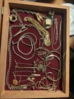 Gold Costume Jewelry Lot Full Chains and Pieces Unique Vintage Charms Necklaces