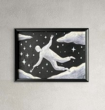 Original Folk painting "I draw stars" by Alexandr Marin Vandalia, pastel