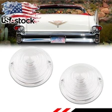 2PCS Clear Rear Tail Light Lenses For 1958 Cadillac DeVille & Commercial Chassis