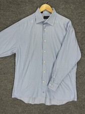 David Donahue Shirt Men s 16.5 32/33 Light Blue Long Sleeve Button Down Cotton