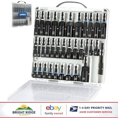 Compact Nut Driver Set with 34 Pieces, Wing Nut Driver and Deep Socket Adapters