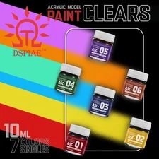 DSPIAE: CLEARS - 10ml - Acrylic Model Color Transparent Paint - Singles 7 Clear