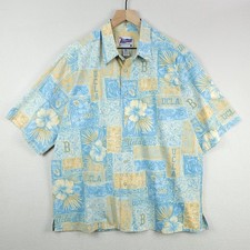 Reyn Spooner UCLA Bruins Shirt Mens XL Blue Yellow Cotton Hawaiian Button Up