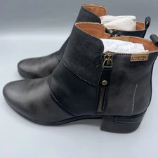 Pikolinos Malaga Ankle Boots-W6W-8616C1- Lead Black Leather-EU42/ US11- New