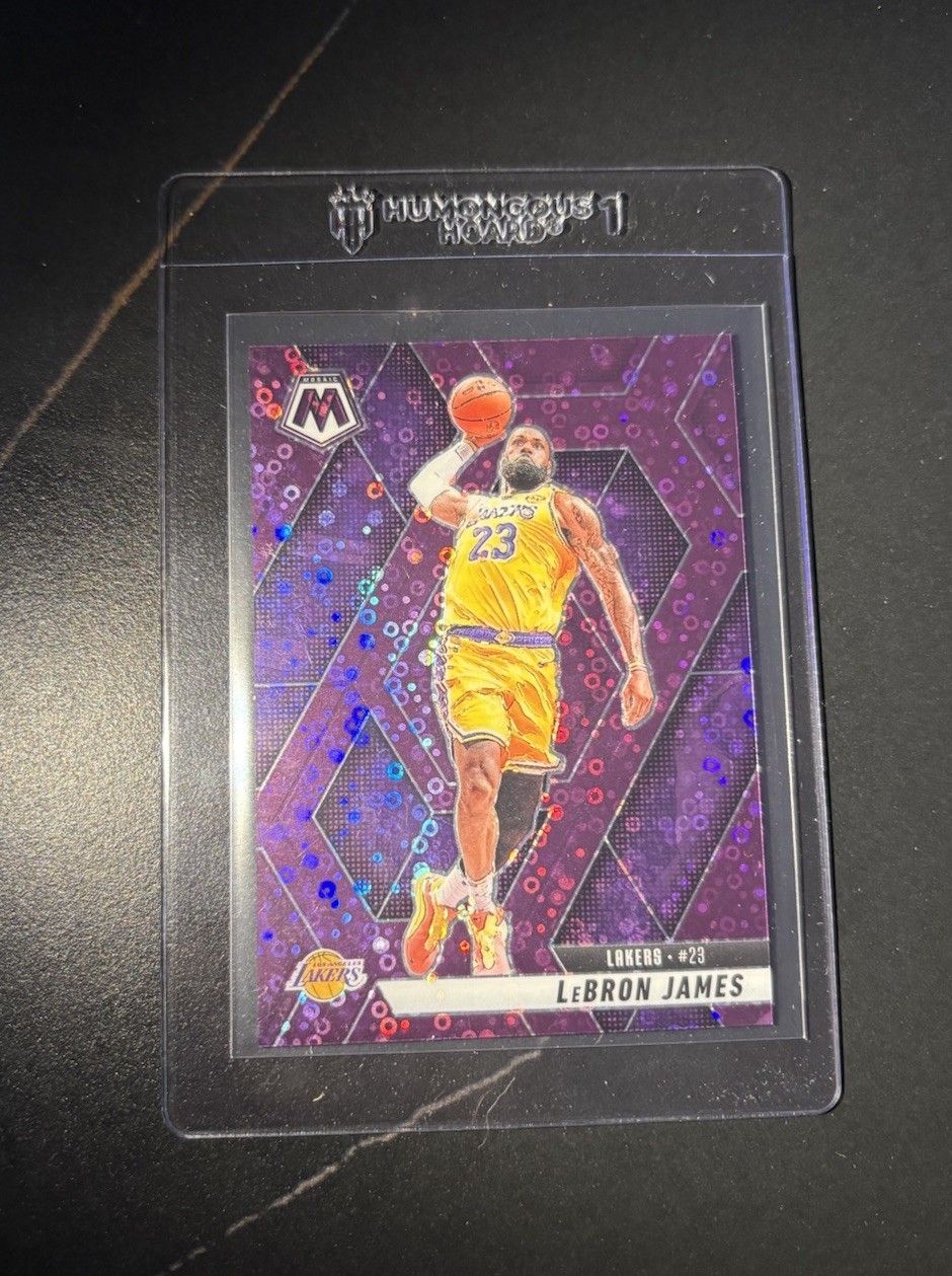2024-25 Panini Mosaic - LeBron James #180 Fast Break Purple Mosaic Prizm /50