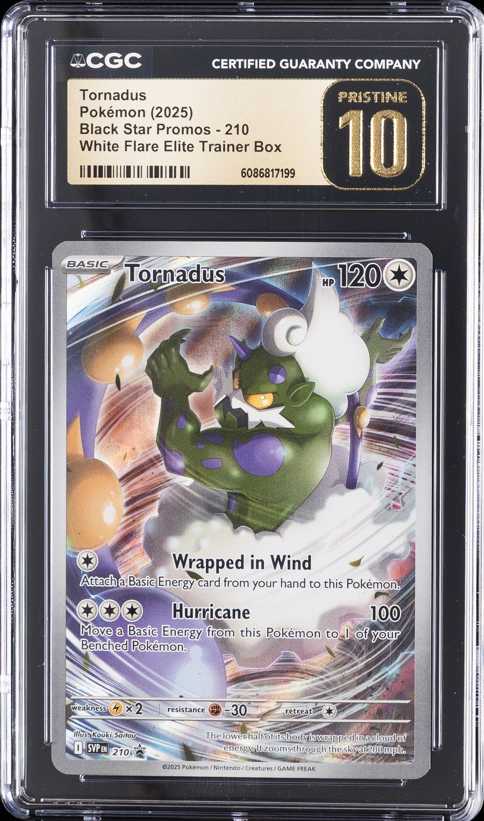 2025 POKEMON SVP EN-SV BLACK STAR PROMO #210 TORNADUS CGC 10 PRISTINE