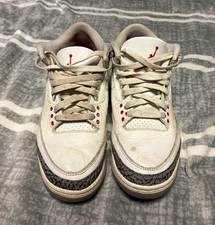 Imagen de Nike Air Jordan 3 Men's White/Gray/Black/Red Leather Low Top Basketball Sneakers