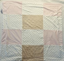 Kyle Deena Security Blanket Pink White Patchwork Baby Girl Plush Minky