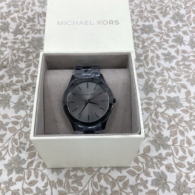 Michael Kors Oversized Slim Runway Black Tone Watch Michael Kors Slim Runway Analog Black Dial Black Steel Strap  main image 3