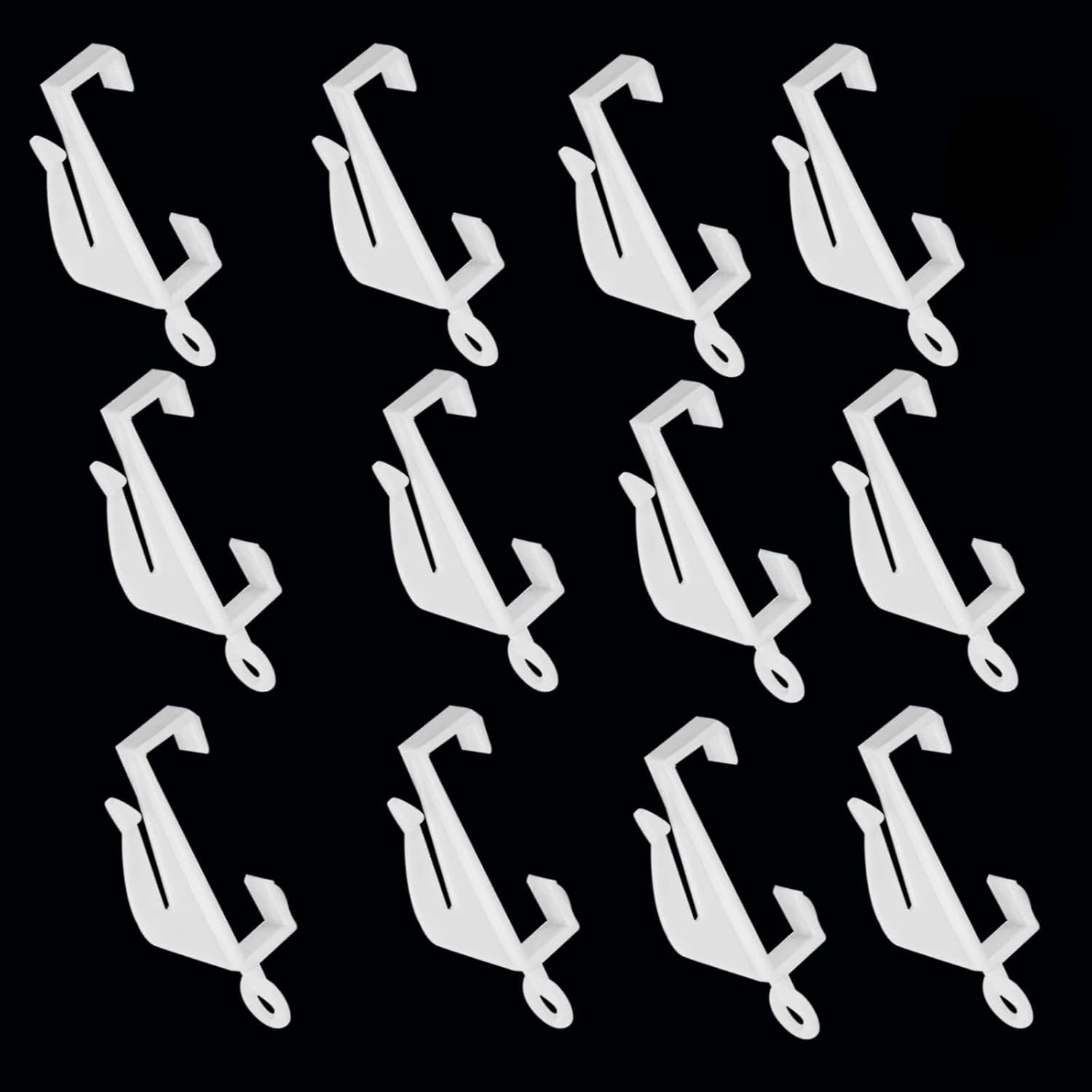 100 PCS Curtain Hooks and Gliders - White Plastic Rail Gliders for Track, Hangin