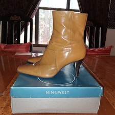 Womens Leather Heels Ankle Boots Nine West Ne...