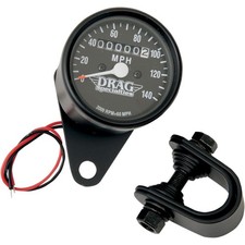 2.4 Mph Mini Led Mechanical Speedometer - Black Housing - Black Face 2210-0249