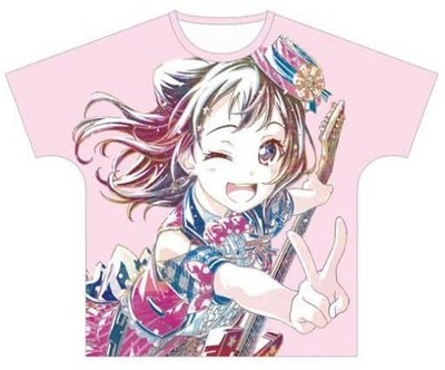 BanG Dream Toyama Kasumi Ani-Art Graphic T-Shirt Pink L Japan Authentic