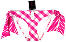UK 8 La Senza Bikini Bottoms Pink / White Mix BNWT