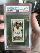 2025 ALLEN & GINTER DAVE WINFIELD /50 MINI AUTOGRAPH-GREEN FRAME LOW POP PSA 8