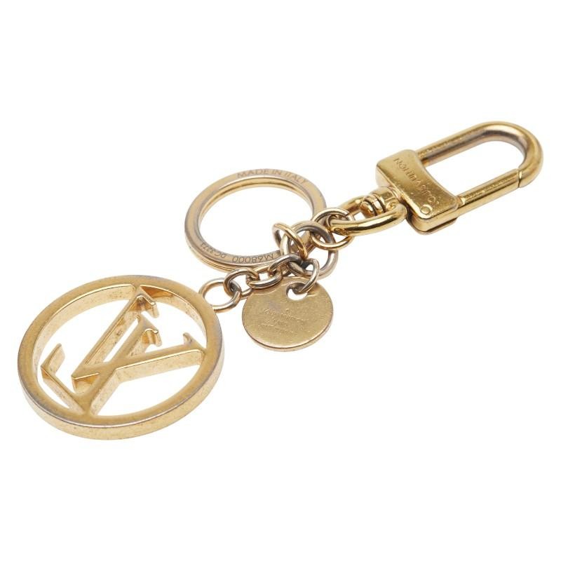 ⭐15％OFF LOUIS VUITTON キーリング 金 M6800 Louis Vuitton LV Circle Keychain Bag Charm M68000 Gold Plated Used