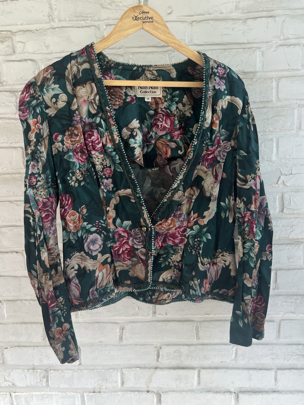 Vintage Nah Nah Collection Size 14 Floral Jacket/Blazer Beautiful Bric Brac