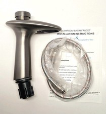 Tocaloca Bathroom Faucet Single Hole Knob Gray Waterfall Brushed Nickel Finish
