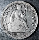 1851-P SEATED LIBERTY DIME