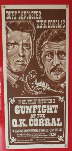 GUNFIGHT AT THE O.K. CORRAL ORIGINAL 1970s CINEMA DAYBILL POSTER Kirk Douglas - Picture 1 of 5