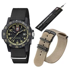 Luminox 0333 Men's Sea Turtle Giant Black Nylon Strap Quartz Watch Set
