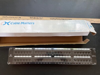 NIB- Cable Matters Rackmount Wallmount 48-Port Cat6 RJ45 Patch Panel -AUTHENTIC