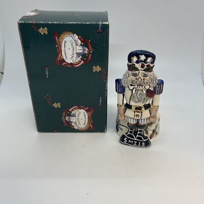 Blue Sky 2002 Heather Goldmine Ceramic Nutcracker Tea Light Candle Holder 5''