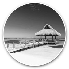 2 x Vinyl Stickers 15cm (bw) - Punta Cana Dominican Republic Beach  #43412
