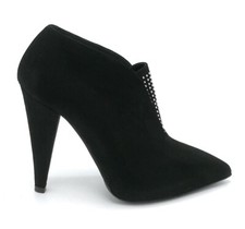 F. Colli FC409 High-Top Shoe Black Suede Studs 11 Cm Heel