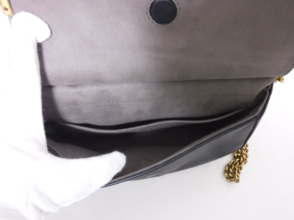 ○Fendi Handbag Chain Shoulder Bag 2Way Double F Small Brown Gray
