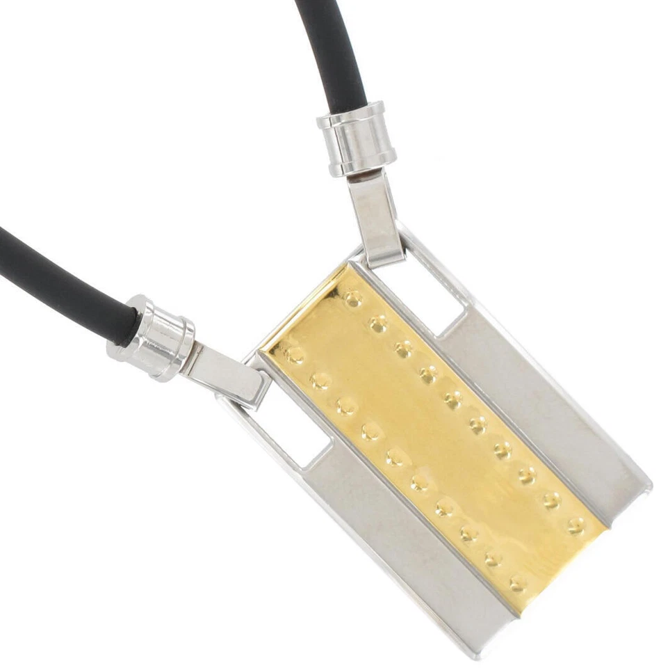 Rochet Siderale Techno Gold Tone Stainless Steel Steel Pendant 1"  Necklace 20" - Image 4 of 4