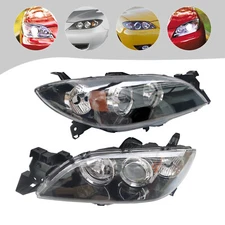 1 Pair Left + Right Side Headlights Headlamps Set For 2004-2009 Mazda 3 Sedan US