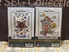 Counted Cross Stitch Kit Design Works Home Sweet Home Create LOT of 2 NEW
