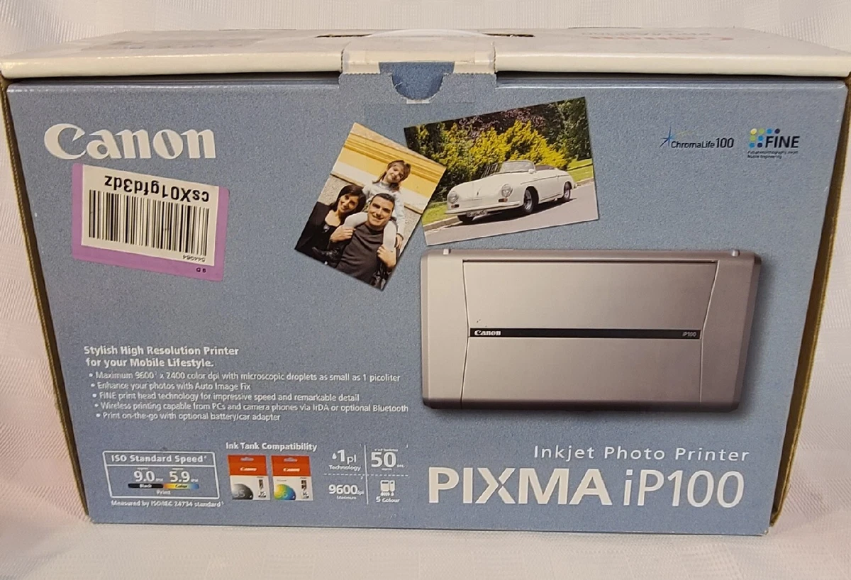 Canon Pixma IP100 Inkjet Photo Printer Includes: Driver Software.
