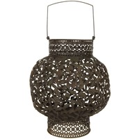 Handmade Brown Rust Patina Wrought Iron Lantern (china) on sale Handmade Brown Rust Patina Wrought Iron Lantern (china) on sale
