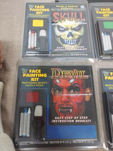 (4) Witch devil skull sugar skull Face Painting Kit Professional - Picture 3 of 6