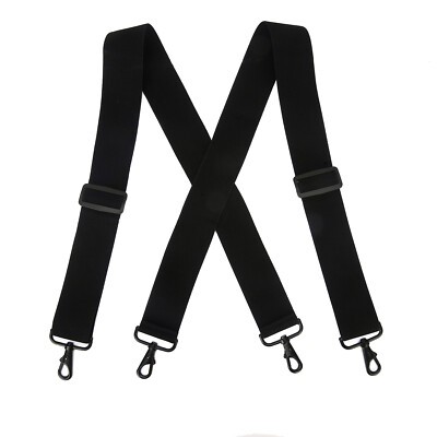 5 cm Extra Breite Hosenträger 4 Haken Herren Schwarz