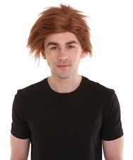 Brown Wig Cosplay 80's Pop Star George Michael Wham Car Sales Fancy Dress HM-121