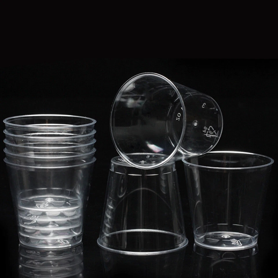 50X Copo de geléia descartável plástico transparente copo copo festa casamento suprimentos - Imagem 2 de 4