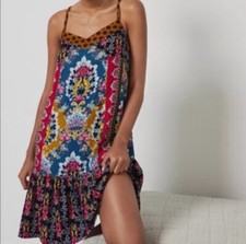 Anthropologie Dress Women XS Zadie Velvet Slip Dress Babydoll Floral Boho Lounge