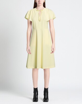 L'AUTRE CHOSE Crepe A-Line Dress IT40 US 4 UK8 S Yellow Ruffle Sleeve RRP 383