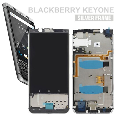 Silver Frame LCD Display Touch Screen Digitizer Assembly For BlackBerry Keyone 1