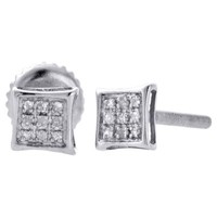 925 Sterlingsilber Pflastern Original Diamant Nieten Mini 5Mm Kite Ohrringe 0.05