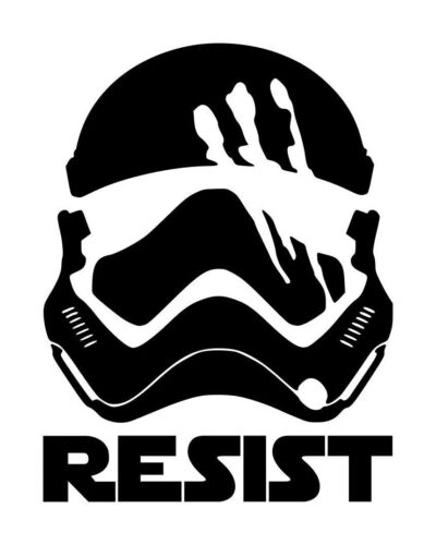 Autocollant Star Wars Resist Trooper #1 4"x5,25" Choisissez la couleur - Photo 1/2