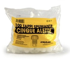 pz.100 Tappi alettati bianco per uso alimentare per vini spumanti e fermi