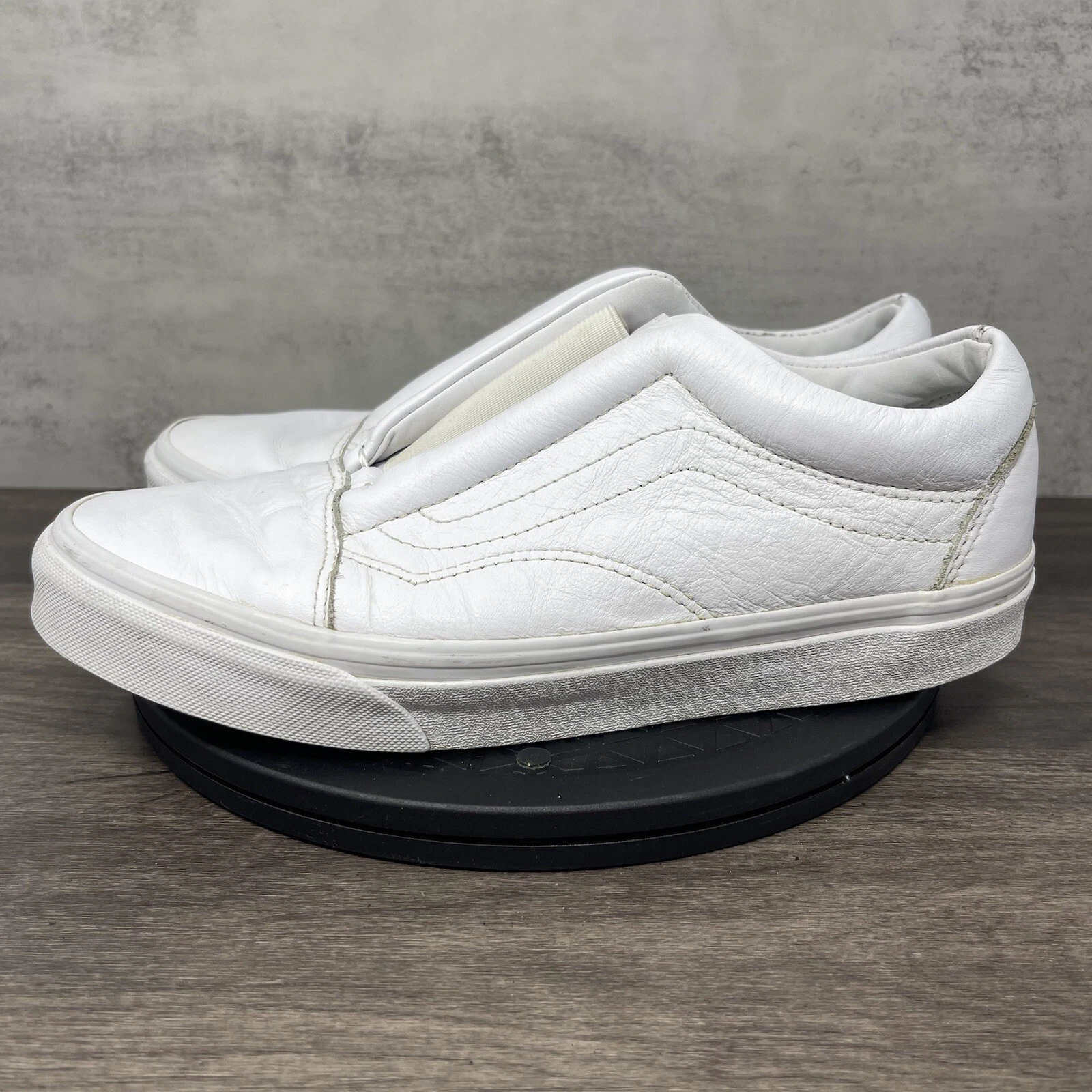 Scarpe basse Vans Oldol Skool senza la damo u 8n inlle pellea bianc fuor muroe