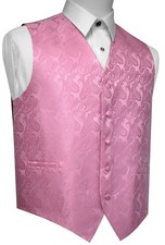 MEN'S ROSE PAISLEY FORMAL DRESS TUXEDO VEST. WEDDING, PROM