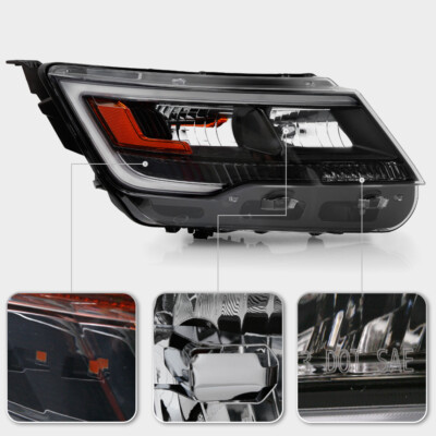 For 2016 2017 2018 Ford Explorer Sport w/ Black Bezel LED Headlight